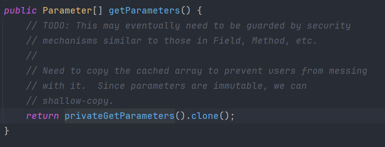 getParameters 메소드