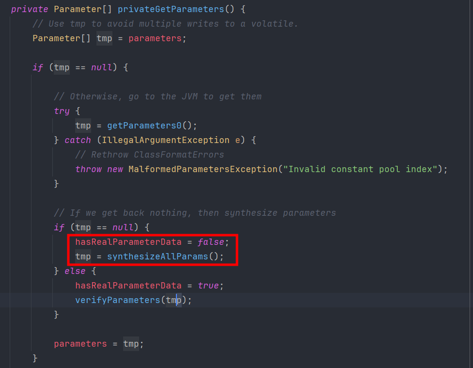 privateGetParameters 메소드